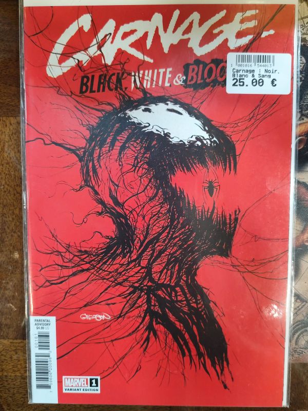 Marvel Comics Carnage: Black, White & Blood #1 - Variant Edition