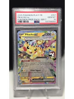 PSA 10 Pokemon Play! 2025 Prize Pack Series 7 Pikachu ex Double Rare 0057/191 VF