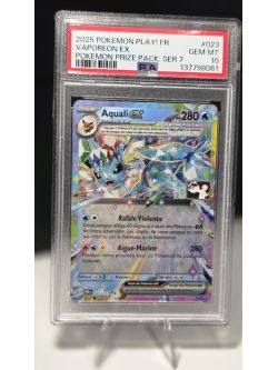 2025 POKEMON PLAY! POKEMON PRIZE PACK: SERIES 7 0023 VAPOREON EX PSA 10