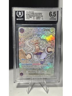 Monkey.D.Luffy Gold Foil SP OP05-119 A Fist of Divine Speed Beckett 6.5 BGS