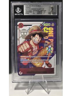 One Piece Card Monkey D. Luffy ST21-014 3rd Anniversary Treasure EN - BGS 9